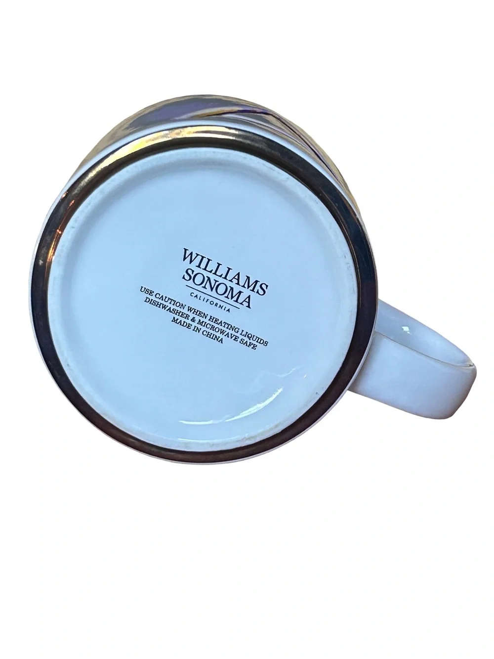 Williams Sonoma Monogram White & Gold Letter A Mug